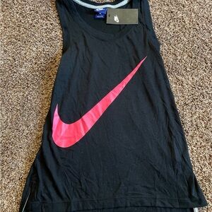 Nike Black Tank with Vibrant Pink Logo